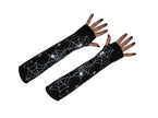 paire de mitaines toile d''araignée longs noir
