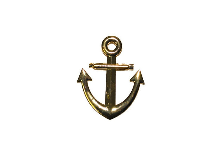 broche ancre dorée 7cm