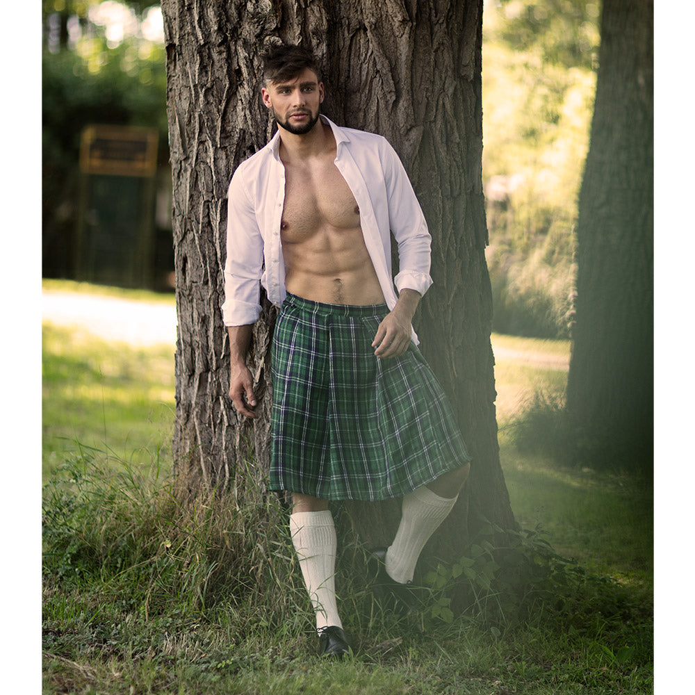 Jupe écossaise verte homme