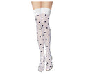 paire de bas pour femme blanc à pois noir