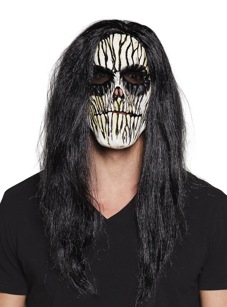 Masque vaudou avec cheveux adulte