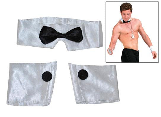 set accessoires chippendale stripteaseur blanc 3pcs