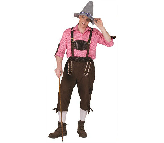 pantalon à bretelles de tyrolien brun