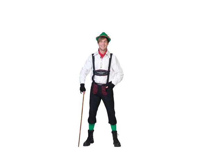 pantalon à bretelles de tyrolien noir