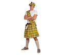 déguisement d'écossais homme jaune 4pcs taille unique
