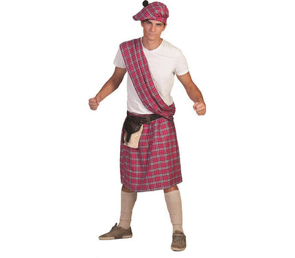 déguisement d'écossais homme rose 4pcs taille unique