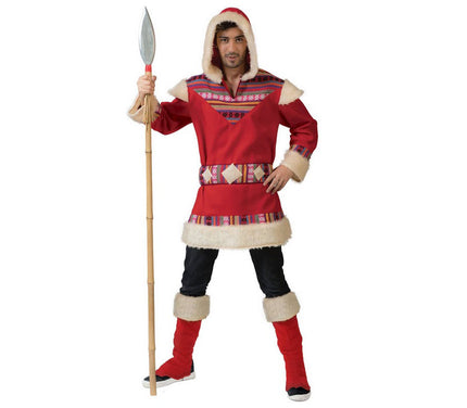 déguisement homme d'esquimau rouge
