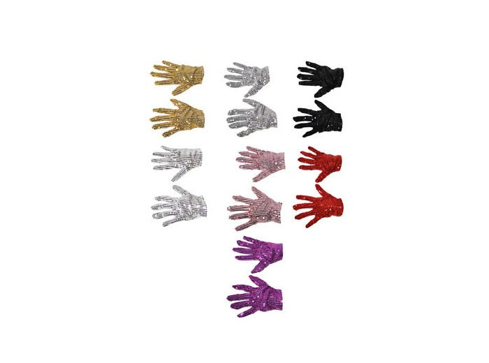 paire de gants à sequins noir 22cm