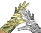paire de gants mi-longs or