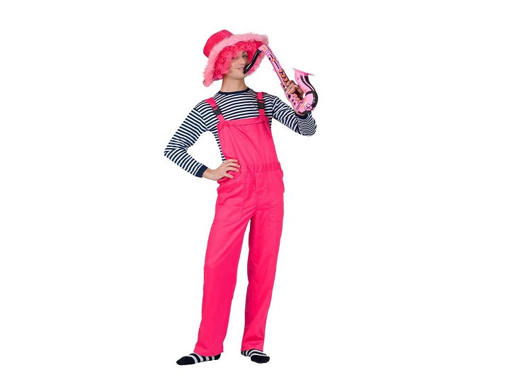 salopette rose fluo adulte