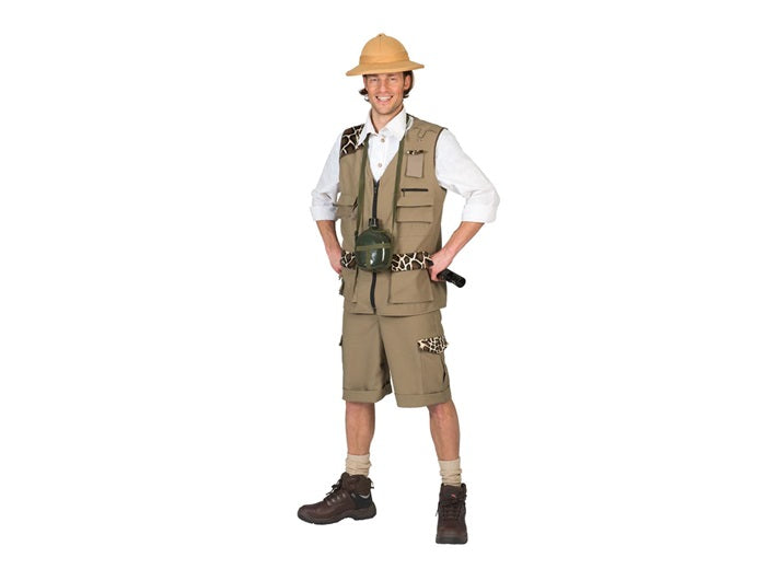 déguisement de chasseur safari marron 2pcs homme