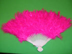 éventail plumes pink