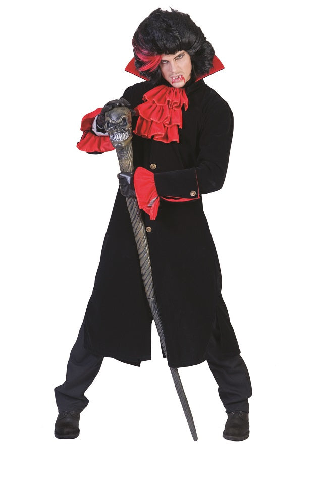 manteau vampire noir et rouge homme
