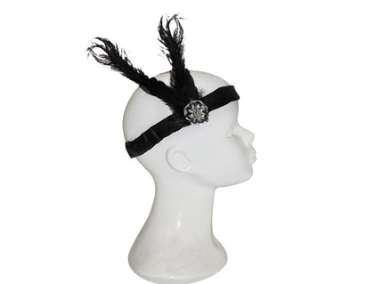 bandeau plume charleston noir