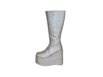 paire de bottes à paillettes haute argent pointure 38-39