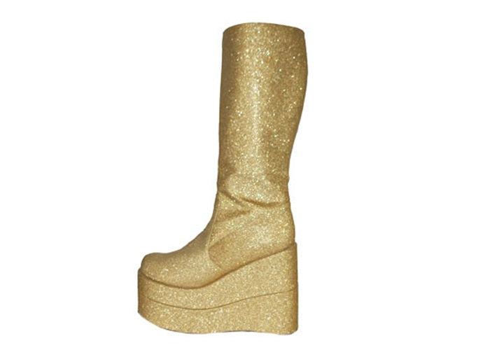 paire de bottes à paillettes haute or pointure 44-45