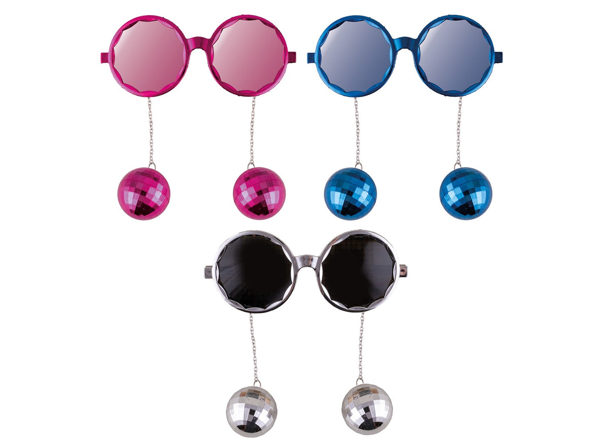 lunettes fantaisie disco avec boules à facettes mix adulte
