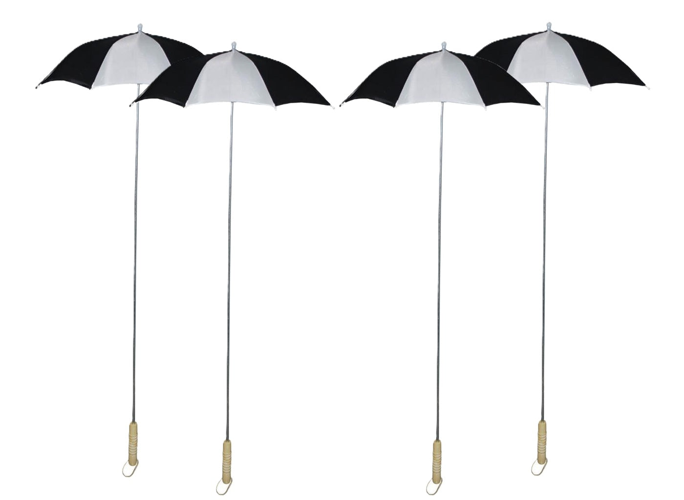 lot de 4 parapluies clown noir & blanc 1.05m