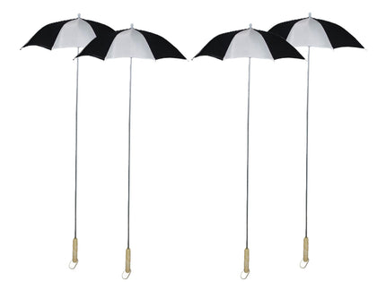 lot de 4 parapluies clown noir & blanc 1.05m