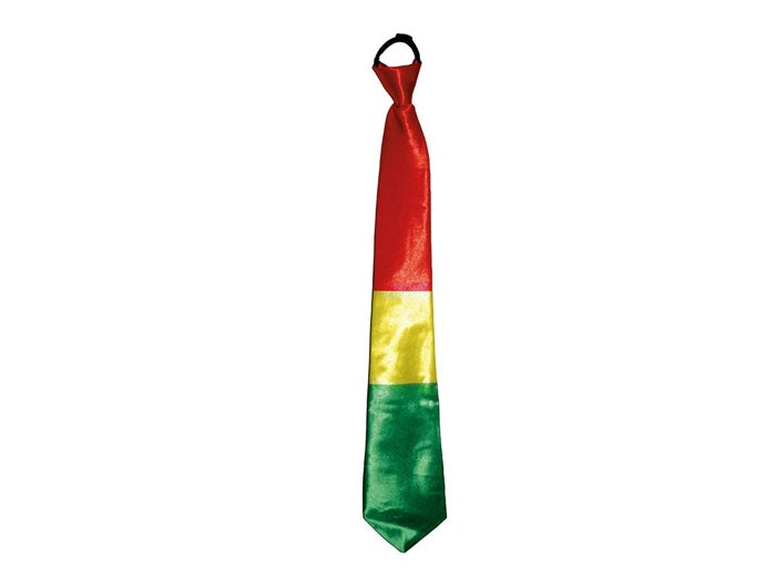 cravate de clown rouge jaune vert 45cm