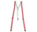 bretelles à damier rouge & blanc