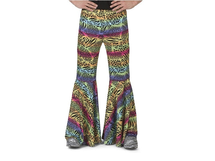 pantalon pattes d'éléphant multicolore homme