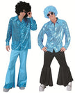 chemise disco à sequins turquoise