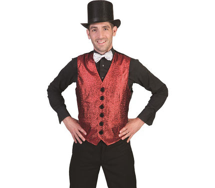 gilet rouge à paillettes homme