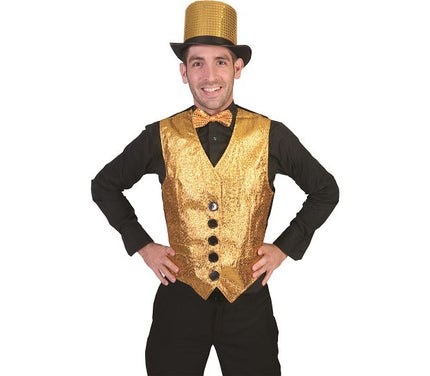 gilet dor à paillettes homme