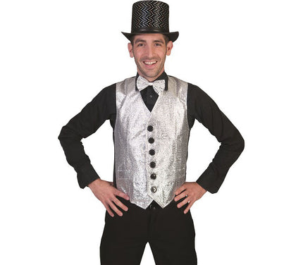 gilet argenté à paillettes homme