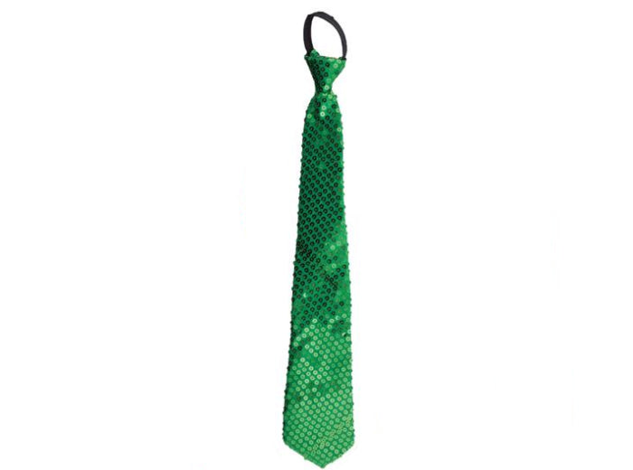 cravate à sequins vert 46cm