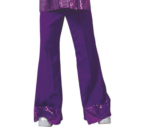 pantalon pattes d'éléphant violet avec sequins homme