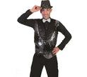 gilet noir & argent à sequins homme