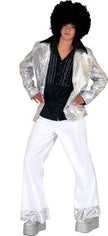 veste disco à sequins argent homme taille xxl
