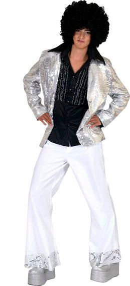 veste disco à sequins argent homme