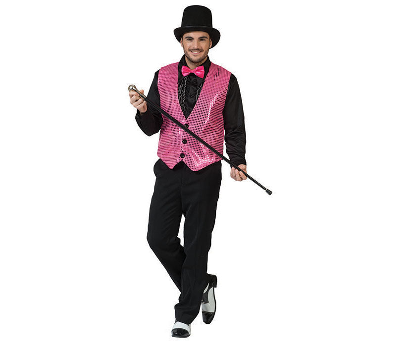 gilet à sequins fuchsia homme