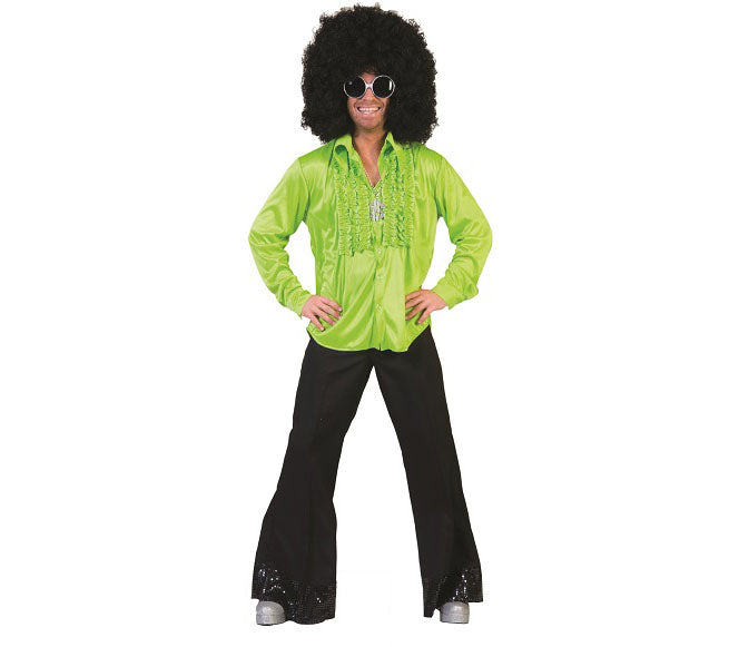 chemise disco vert homme