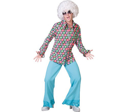 chemise yéyé avec cercles multicolore homme