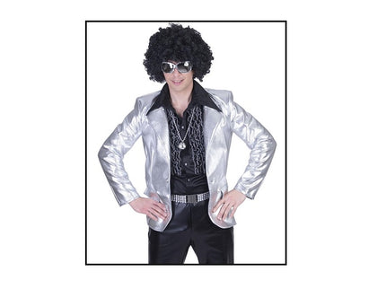 veste disco métallisée argent homme