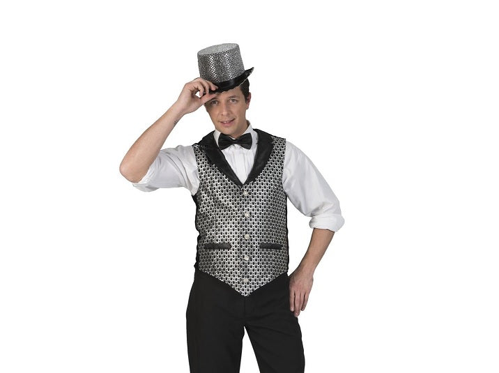 gilet disco noir et argent homme