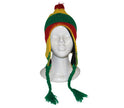 bonnet péruvien avec pompon rouge jaune vert