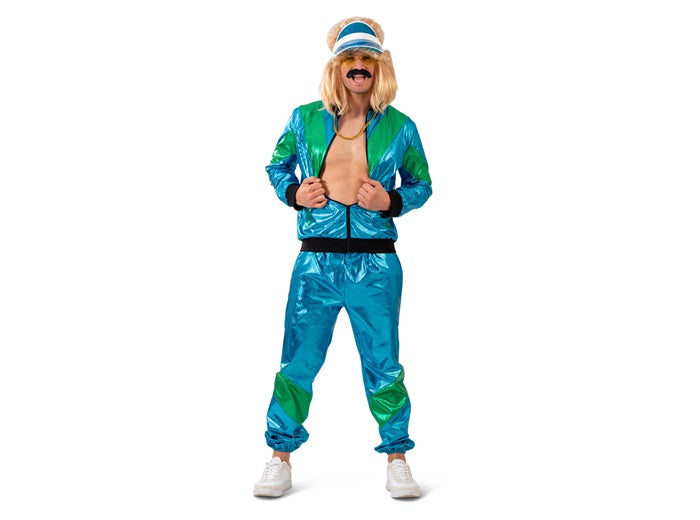 déguisement survêtement bleu métallisé 2pcs homme