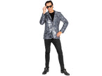 veste à sequins argent homme