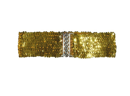 ceinture élastique à sequins or adulte