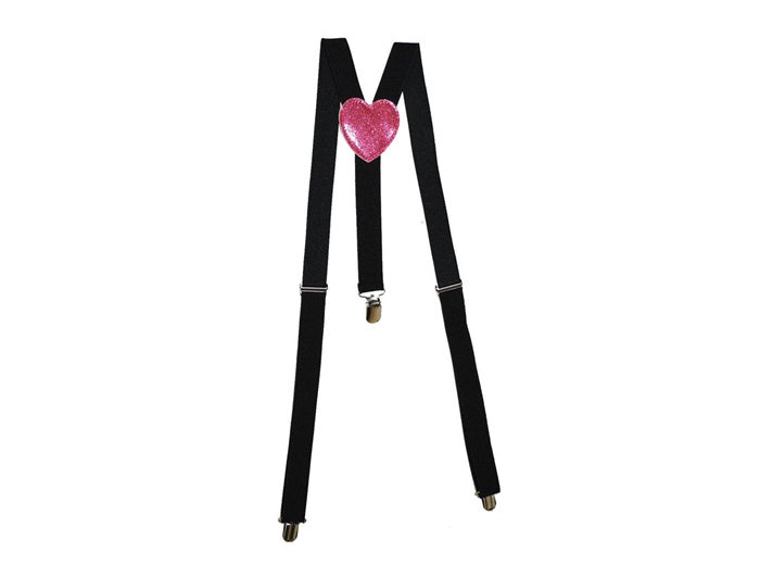 bretelles noir avec coeur