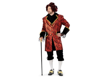 déguisement baroque burchard rouge 3pcs homme