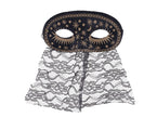loup avec motifs et bavette dentelle noir adulte
