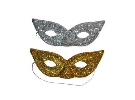 loup papillon à paillettes argent