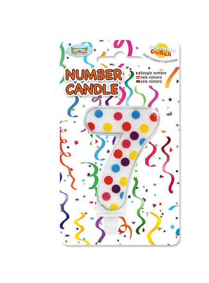 Bougie d'Anniversaire Confetti Chiffre 7