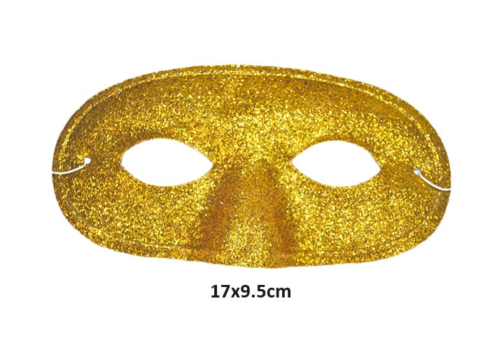 loup arrondi à paillettes or 17x9.5cm